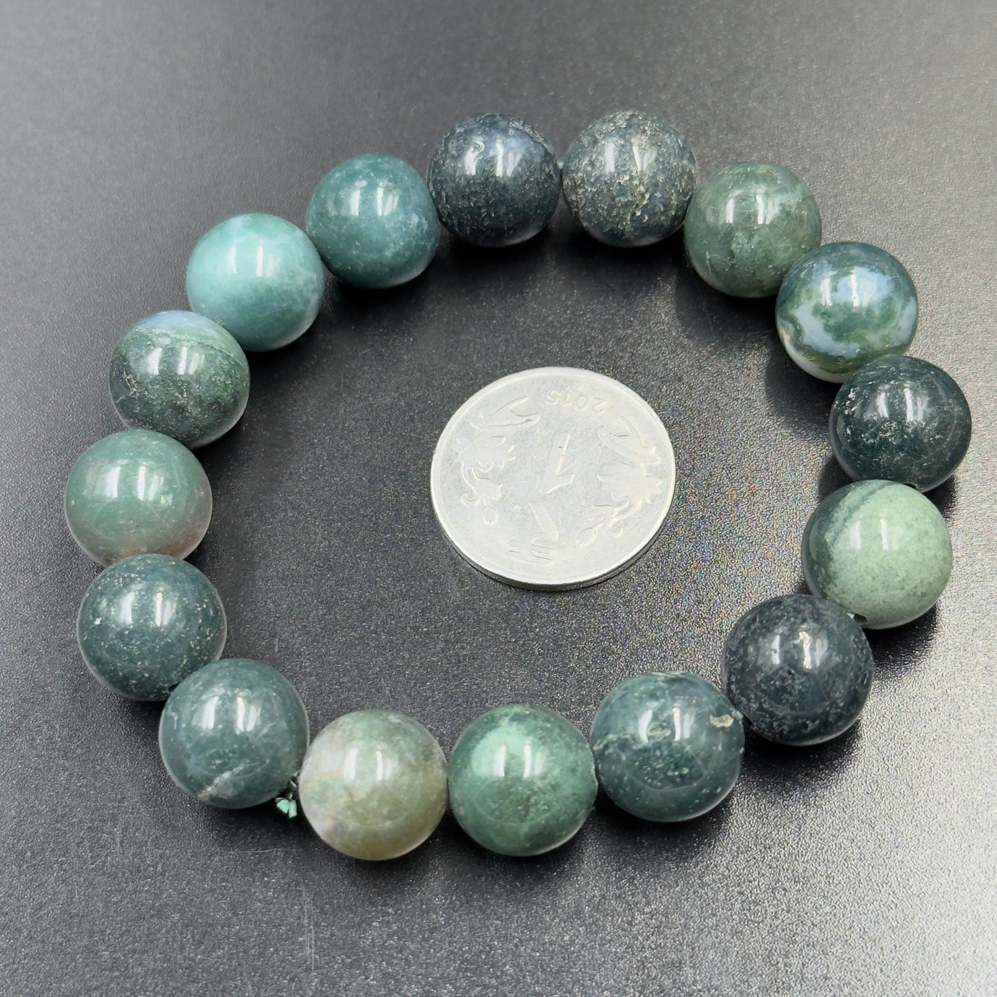 Moss Agate Bracelet (Growth, Grounding and Emotional Balance)