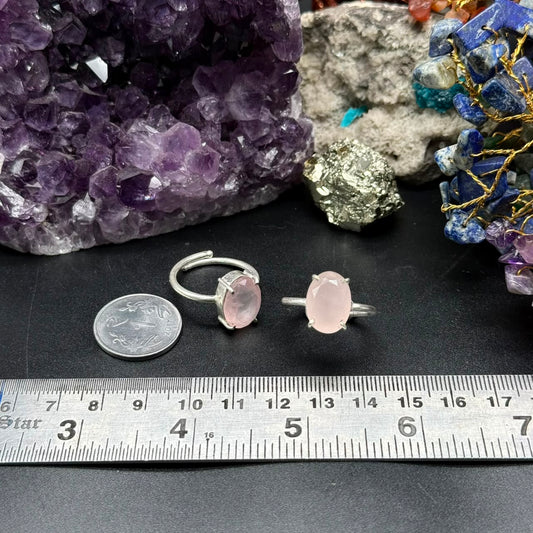Natural Rose Quartz Ring (Adjustable)