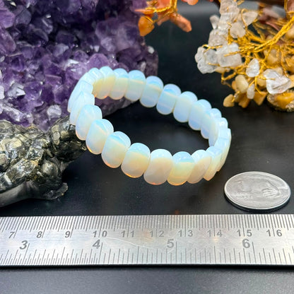 Faceted Oval Opalite Beaded Bracelet (Calmness & New Beginnings)