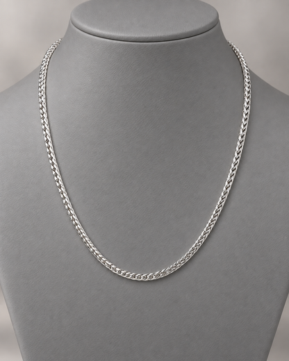 German Silver Chain for Men & Women – 20 g Woven Link Necklace for Pendant