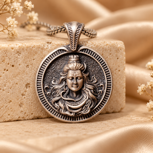 925 Silver Yogi Mahadev Pendant – 12 g (Devotion & Inner Strength)