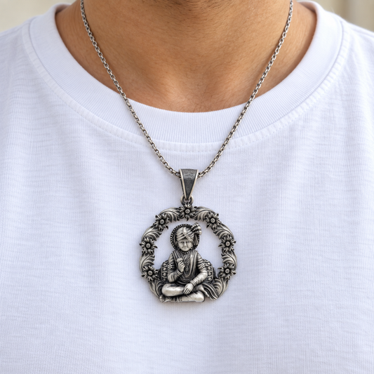 925 Silver Swaminarayan Bhagwan Pendant – 13 g (Devotion & Faith)