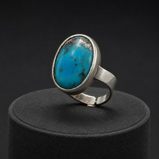 Classic Oval Turquoise Bezel Ring (Protection & Clear Communication)