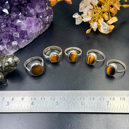 Tiger Eye 925 Silver Ring (Confidence & Protection)