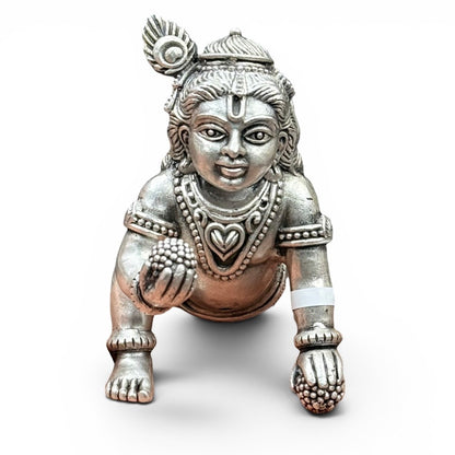Baby Krishna (Laddoo Gopal) 925 Silver Idol Statue for Home Temples – 108.6 Grams