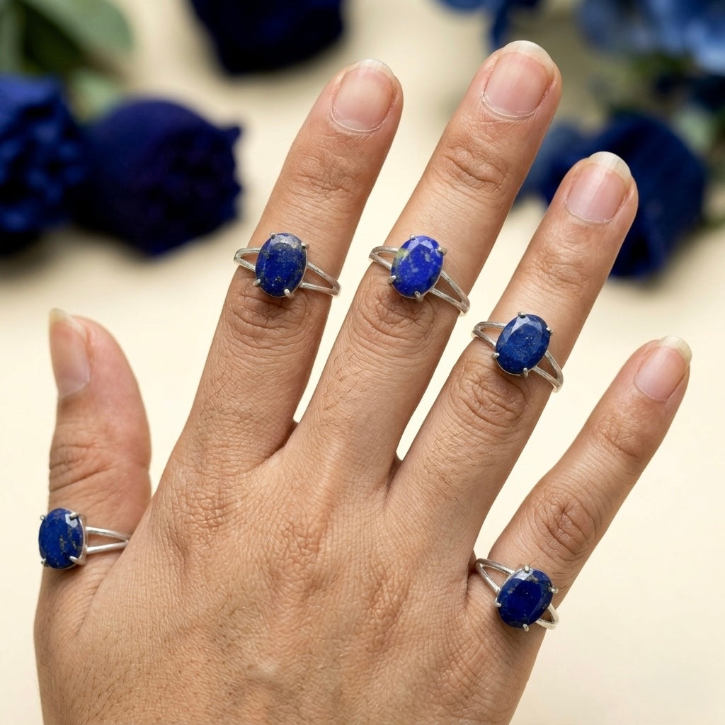 Natural Lapis Lazuli Ring (Adjustable)