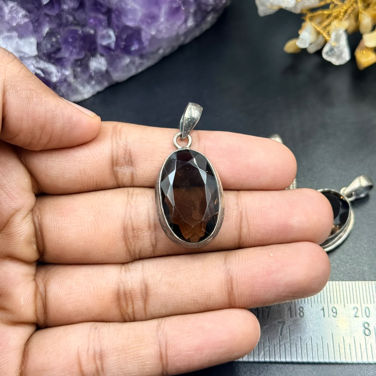 Smoky Quartz 925 Silver Locket (Protection & Grounding)