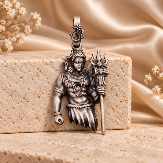 925 Silver Mahadev Pendant – 10 g & 14 g (Devotion & Inner Strength)