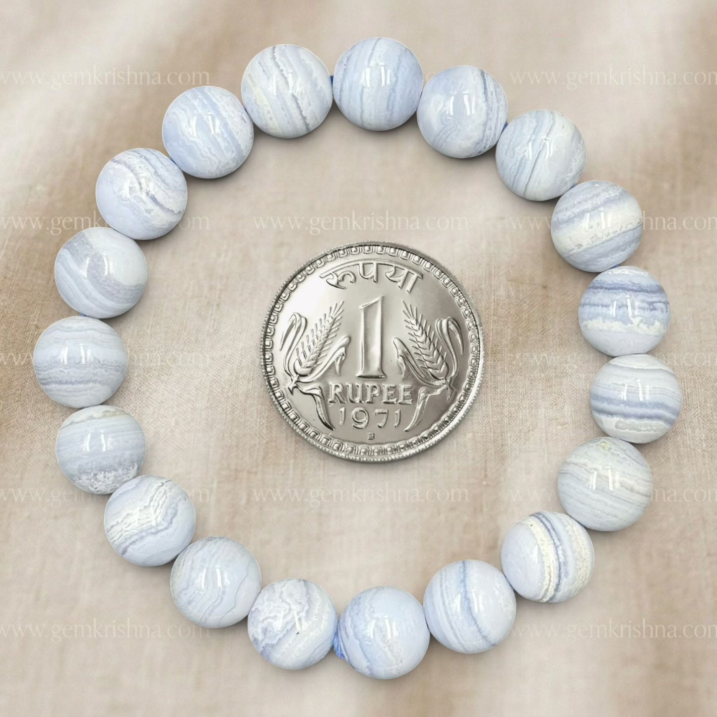 Blue Lace Agate Bracelet (Peace and Communication)