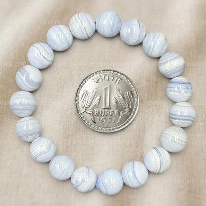 Blue Lace Agate Bracelet (Peace and Communication)