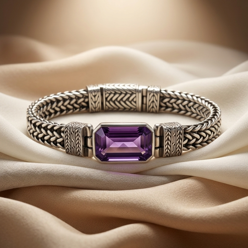 Amethyst 925 Silver Bracelet