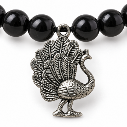 Zinc Peacock Charm