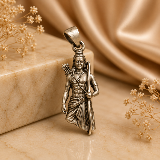 925 Silver Lord Ram Bow & Arrow Pendant (Courage, Dharma & Protection)