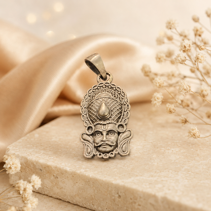 925 Silver Khatu Shyam Ji Crown Face Pendant (Faith, Hope & Divine Support)