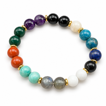 Calm, Focus & Protection Gemstone Bracelet – 10mm | Lab Certified