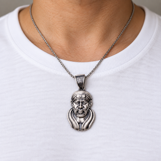 925 Silver Sai Baba Mukharvind Pendant – 5 g & 7 g (Faith & Patience)