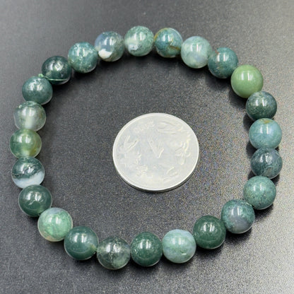 Moss Agate Bracelet (Growth, Grounding and Emotional Balance)