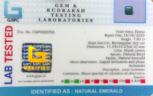 Emerald - 7.80 Carats CSP0020793 Zambia (Natural)