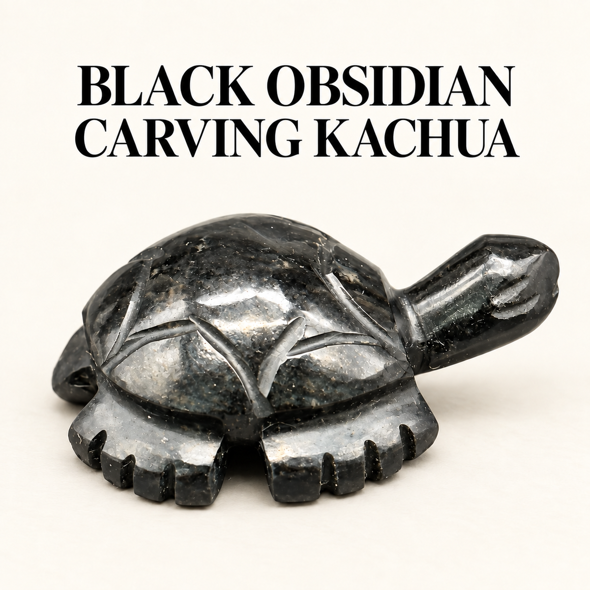 Black Obsidian Tortoise (Kachua) Carving – Protection, Grounding & Stability Single Piece Carved Gemstone