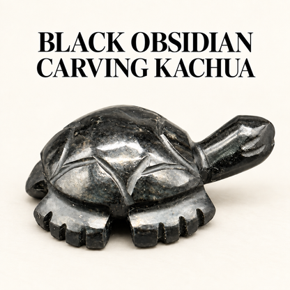 Black Obsidian Tortoise (Kachua) Carving – Protection, Grounding & Stability Single Piece Carved Gemstone