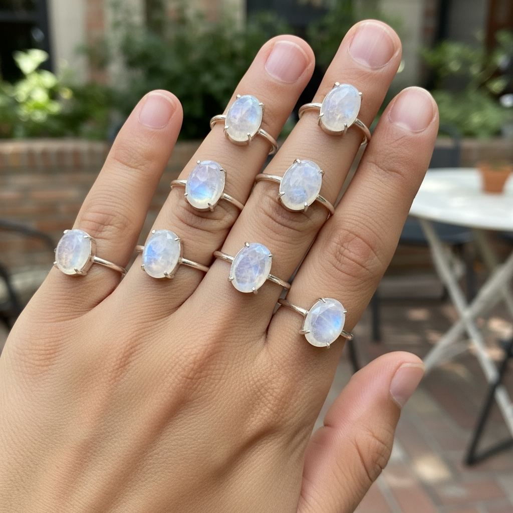 Natural Moonstone Ring (Adjustable)