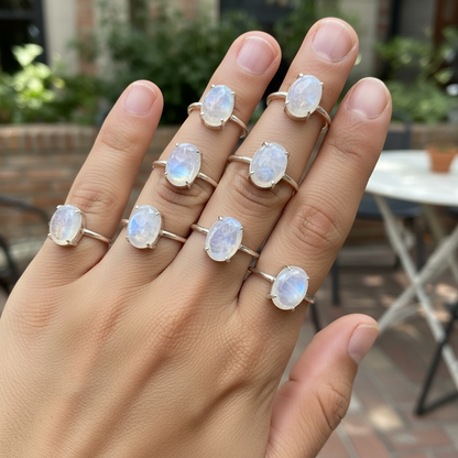 Natural Moonstone Ring (Adjustable)