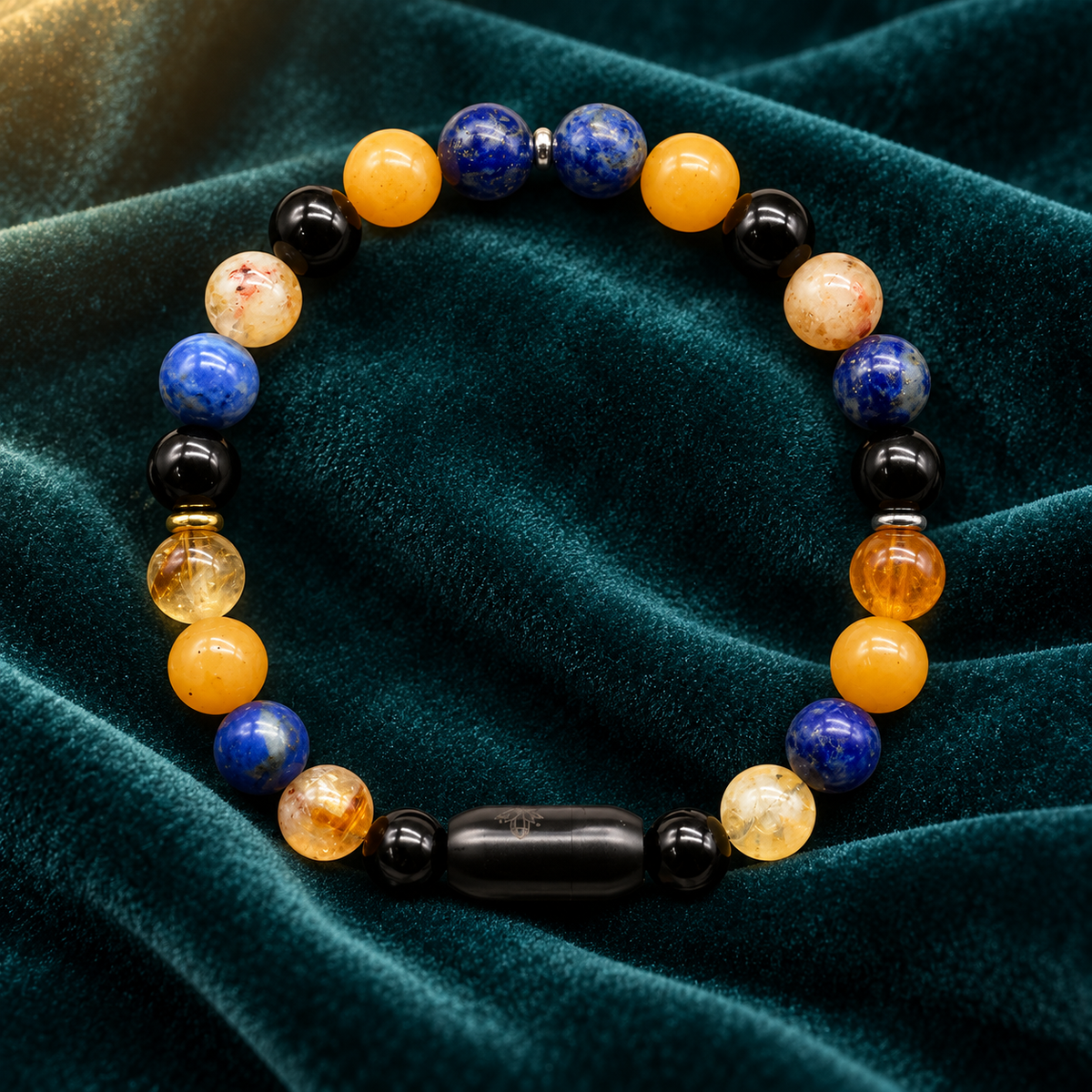 Confidence, Prosperity & Protection Natural Gemstone Bracelet with Black GemSnap | GemKrishna