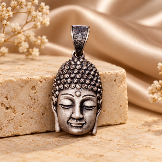 925 Silver Calm Buddha Face Pendant – 10 g (Peace & Mindfulness)