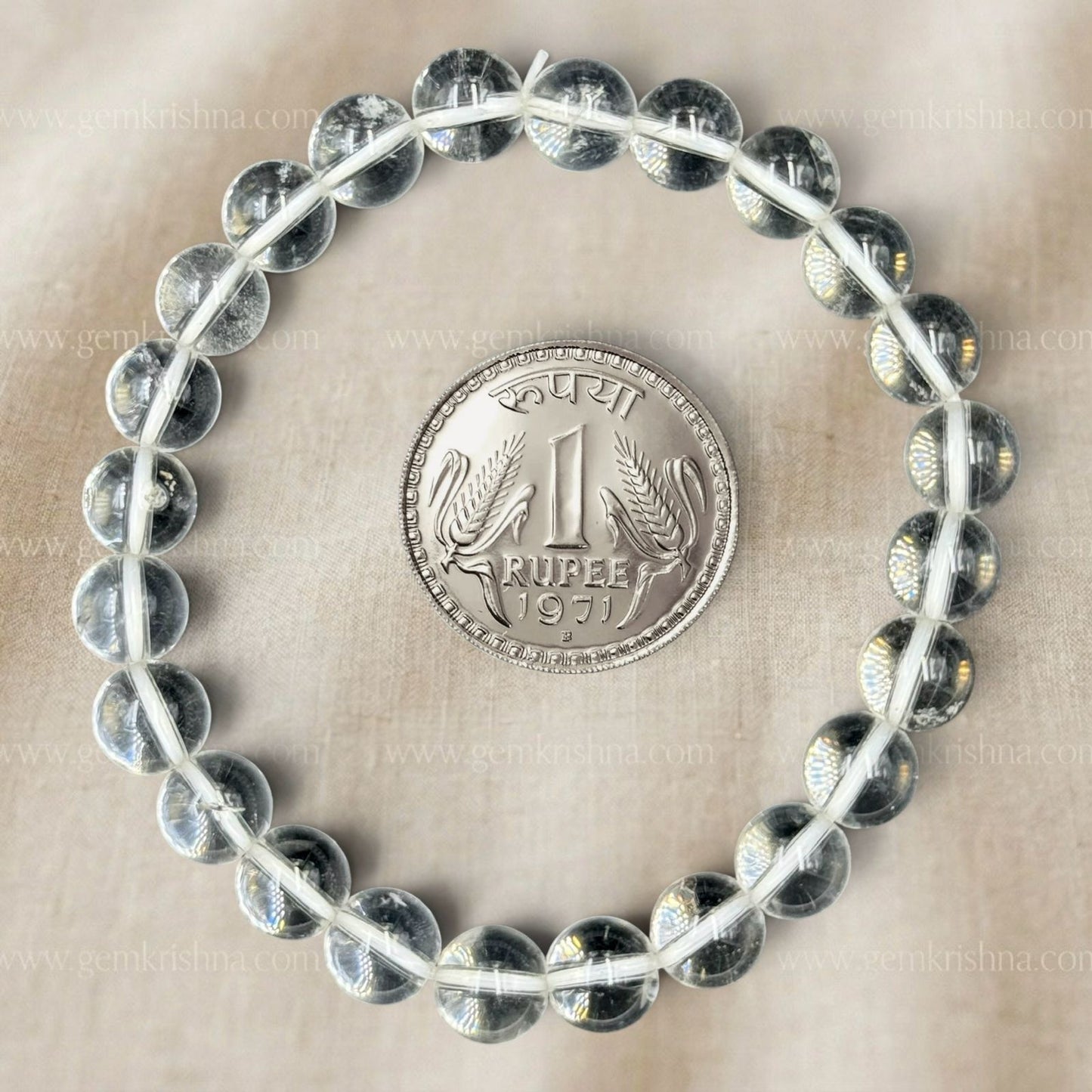 Clear Quartz Bracelet 8–8.50 mm (Clarity and Positive Energy)