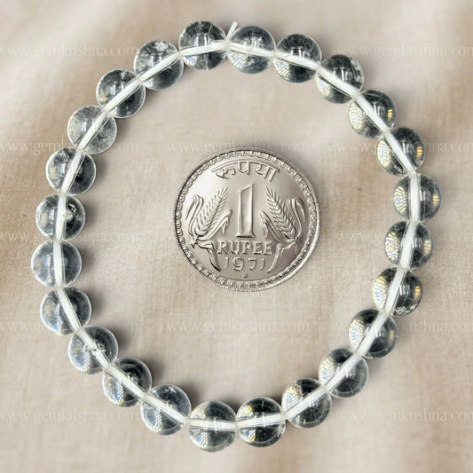 Clear Quartz Bracelet 8–8.50 mm (Clarity and Positive Energy)