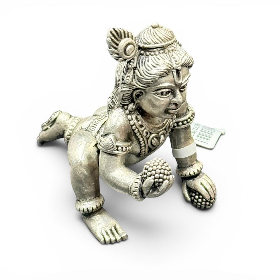 Baby Krishna (Laddoo Gopal) 925 Silver Idol Statue for Home Temples – 108.6 Grams
