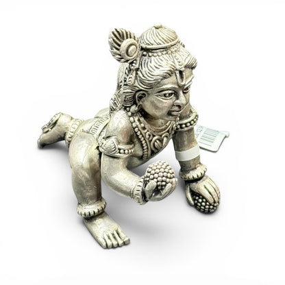 Baby Krishna (Laddoo Gopal) 925 Silver Idol Statue for Home Temples – 108.6 Grams