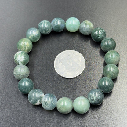 Moss Agate Bracelet (Growth, Grounding and Emotional Balance)