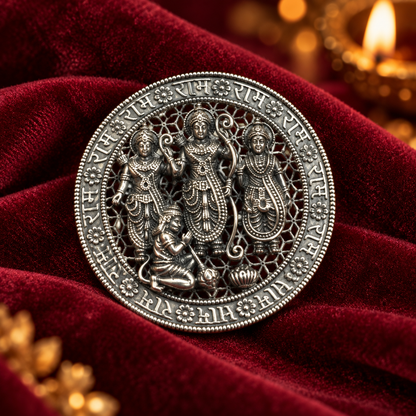 Pure 925 Silver Ram Darbar Coin (11 Gram) - Intricate Engraving by GemKrishna