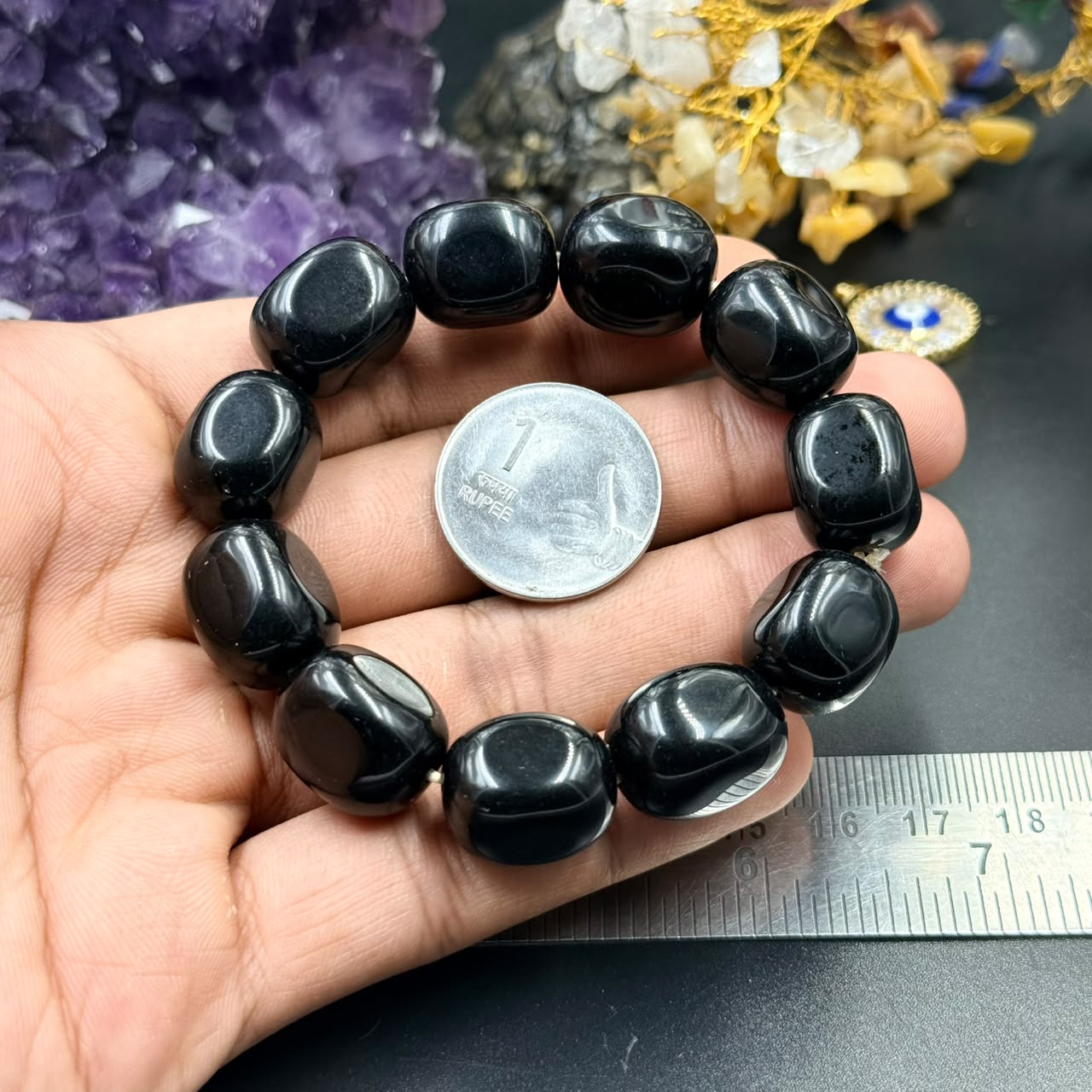 Black Onyx Tumble Bracelet (Protection & Grounding)