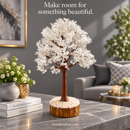 Clarity & Harmony Clear Quartz Crystal Tree – 20-Inch Extra Large Sphatik Gemstone Tree | GemKrishna