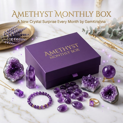 Amethyst Monthly Box – Receive Crystal Gifts Every Month (Peace & Spiritual Growth)