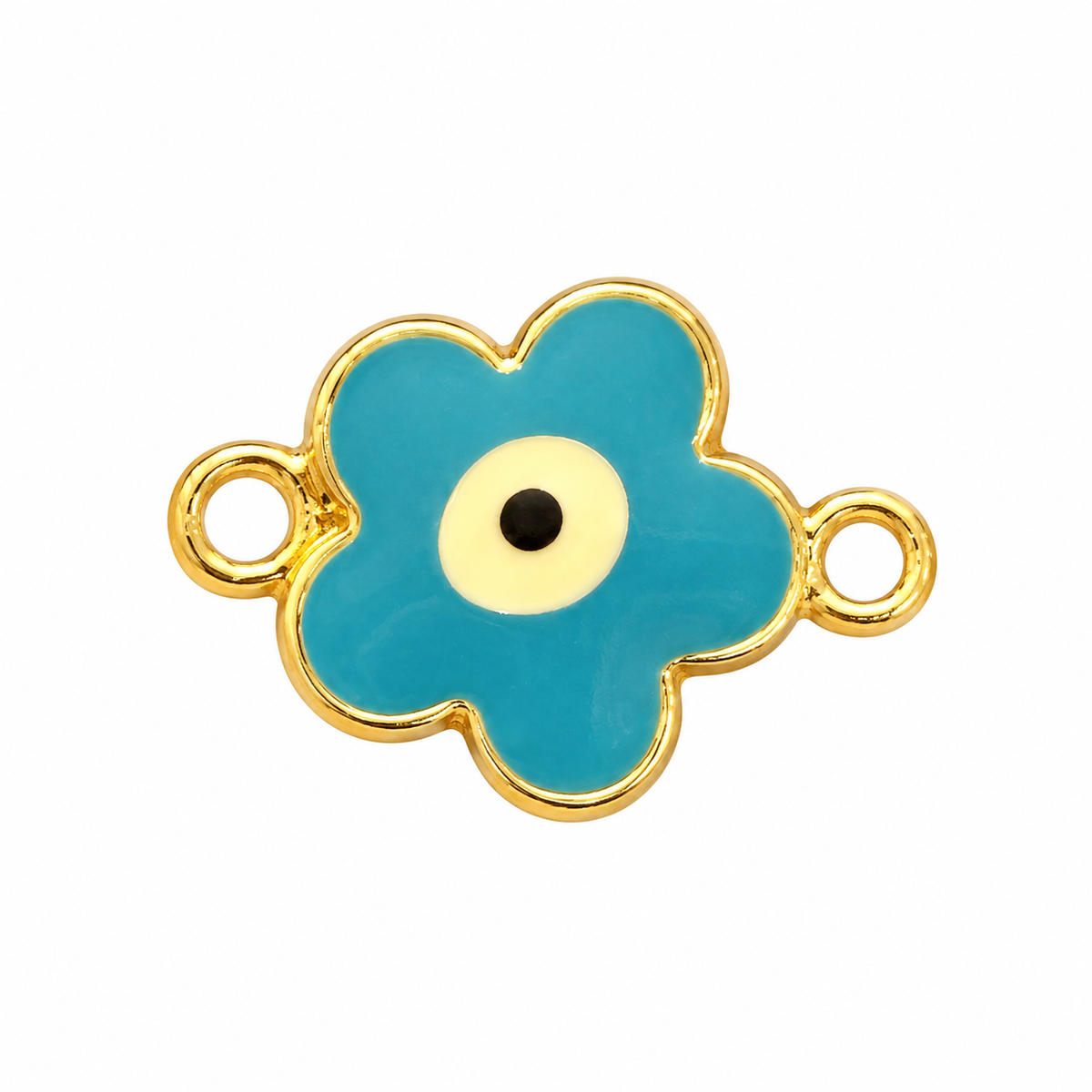 Turquoise Flower Evil Eye Charm