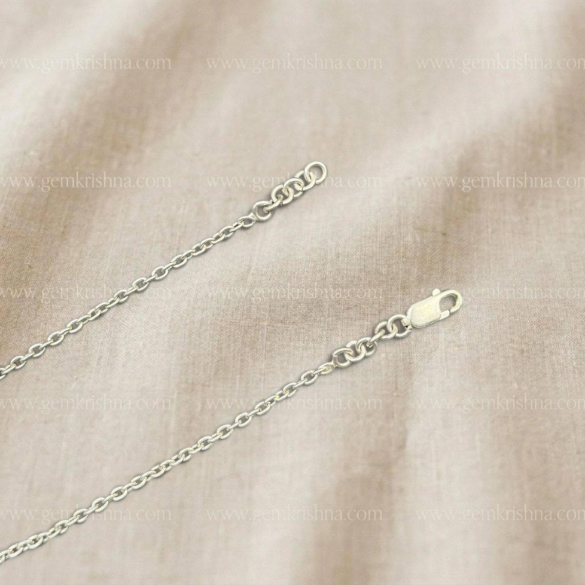 925 silver lotus bracelet chain and clasp with small circular connector links, rear view