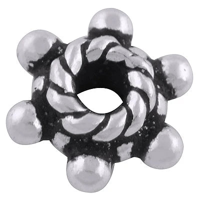 925 Sterling Silver Flower Spacer Bead – 7x3mm 0.40g