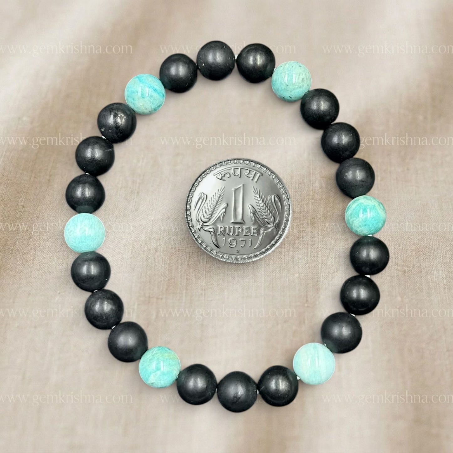 Shungite and Amazonite Bracelet (Protection and Calm Communication)