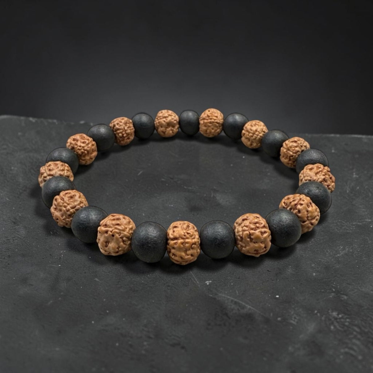 5 Mukhi Rudraksh & Karungali Bracelet | Protection and Strength | Best Quality | Natural Beads