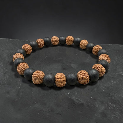 5 Mukhi Rudraksh & Karungali Bracelet | Protection and Strength | Best Quality | Natural Beads
