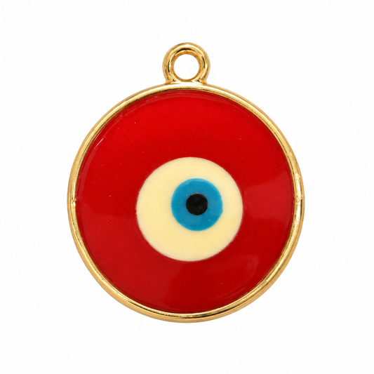 Red Round Evil Eye Charm