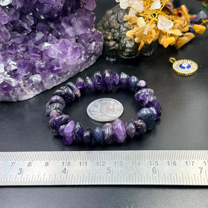 Amethyst Polished Freeform Bracelet (Calmness & Spiritual Clarity)