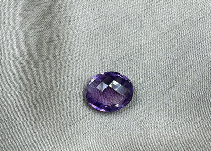 Natural Amethyst  Oval cut Stone  Checkerboard cut  3.83 carat