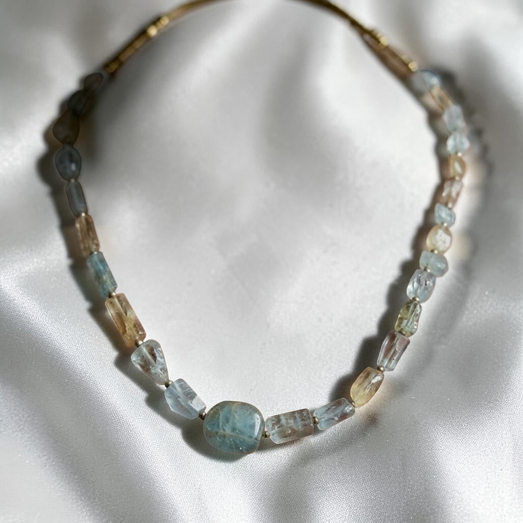 Natural Aquamarine 133.65 Carat Necklace (Emotional Balance and Confidence)