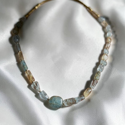 Natural Aquamarine 133.65 Carat Necklace (Emotional Balance and Confidence)