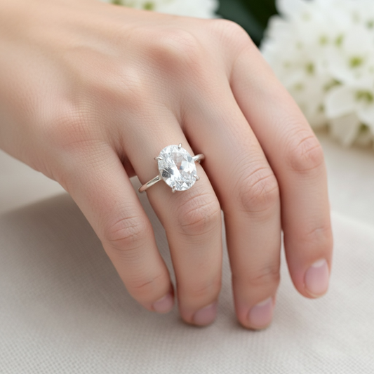 Natural Clear Quartz Ring (Adjustable)