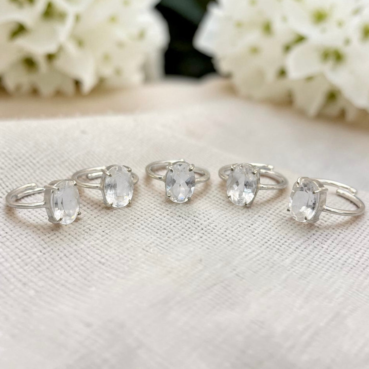 Natural Clear Quartz Ring (Adjustable)